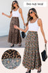 Reversible Leopard Floral Ruffle Hem Southern Maxi Skirt
